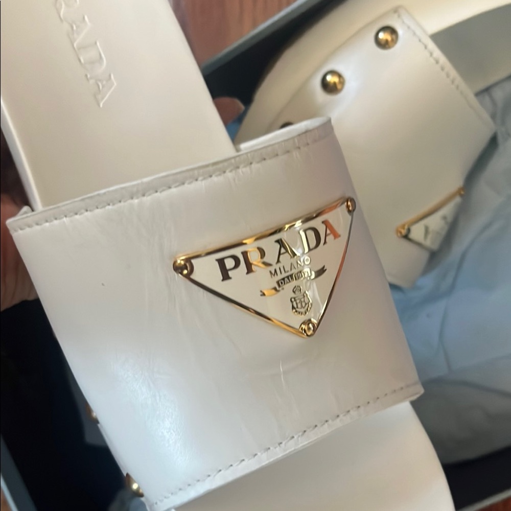 Prada Milano White Clogs Mules - Picture 6 of 10